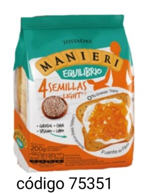 MANIERI TOSTADAS,4-SEMILLA 12X200G
