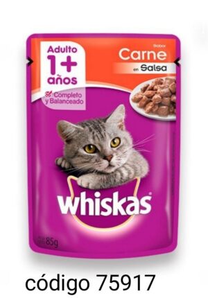 .SOBRECITO WHISKAS GATOS CARNE  12X85G