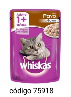 .SOBRECITO WHISKAS GATOS PAVO  12X85G