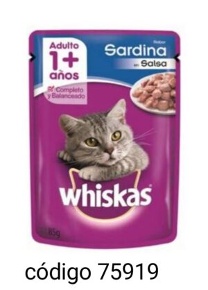 .SOBRECITO WHISKAS GATOS SARDINA  12X85G