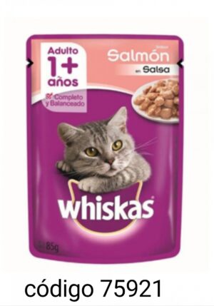 .SOBRECITO WHISKAS GATOS SALMON  12X85G