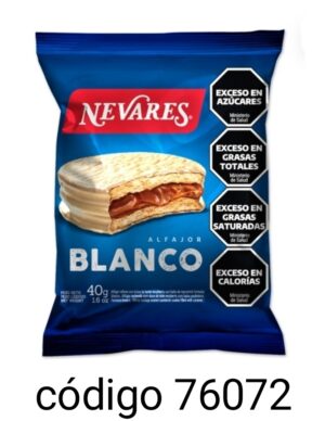 ALFAJOR NEVARES SIMPLE Nº868 BLANGO 40X40G