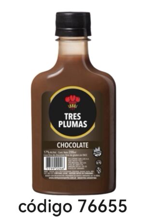 .PETACA TRES PLUMAS CHOCOLATE 12X200ML