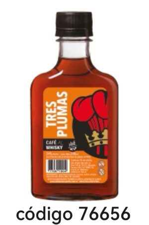 .PETACA TRES PLUMAS CAFE AL WHISKY 12X200ML