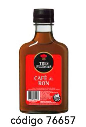 .PETACA TRES PLUMAS CAFE AL RON 12X200ML