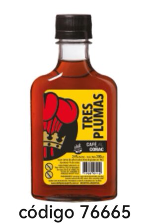.PETACA TRES PLUMAS CAFE AL COÑAC 12X200ML