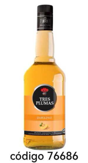 TRES PLUMAS DURAZNO  6X700ML