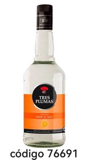 TRES PLUMAS CURACAO TRIPLE SEC  6X700ML