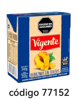 VIGENTE DURAZNO TETRA TROZOS 24X340G