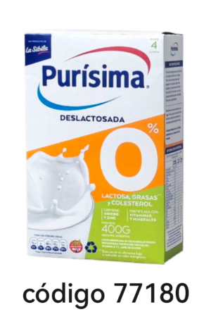 *LECHE POLVO,PURISIMA DESLACTOSADA Est. 6X400G